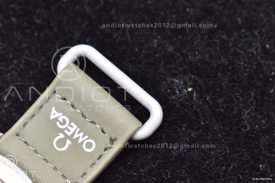 to Strap Omega Moonwatch Mission Pluto GoodFit Swatch Quartz Bioceramic 1182 on Nylon x 0316